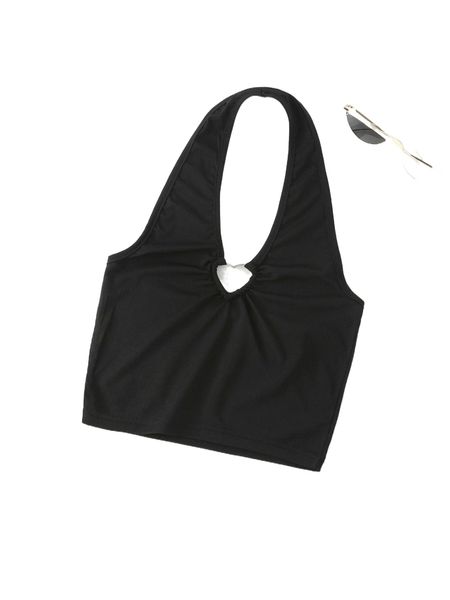 

heart ring backless crop halter w0ug#, White