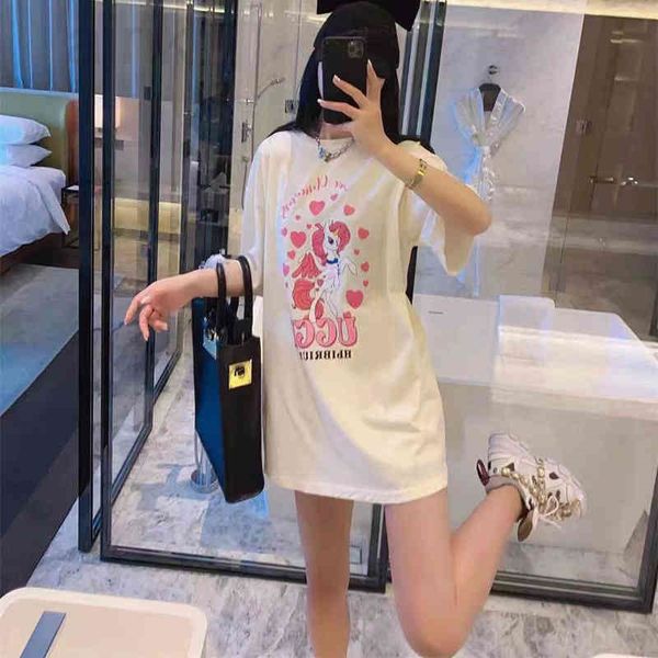 

explosion spring summer season new loose love short sleeve t-shirt for men and women lovers ins fashion, White