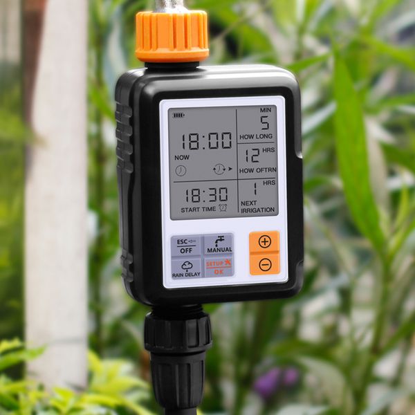 Timer elettronico automatico dell'acqua Schermo LCD Sprinkler Controller Dispositivo di irrigazione del giardino esterno Strumenti di irrigazione Y200106