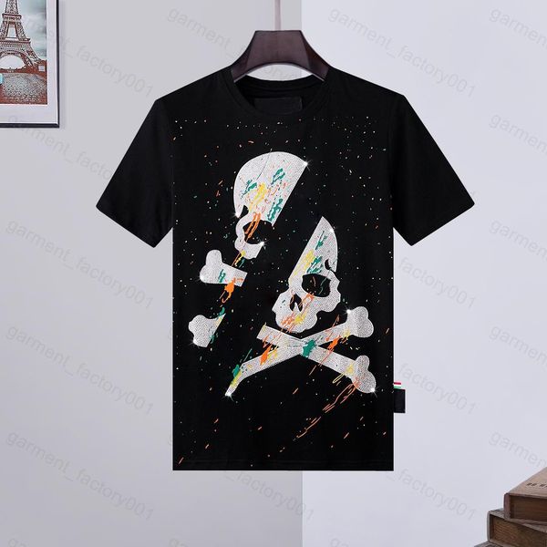 

phillip plain men designer pp skull diamond t shirt short sleeve dollar brown bear brand tee o-neck skulls tshirt tees r6nv, White;black