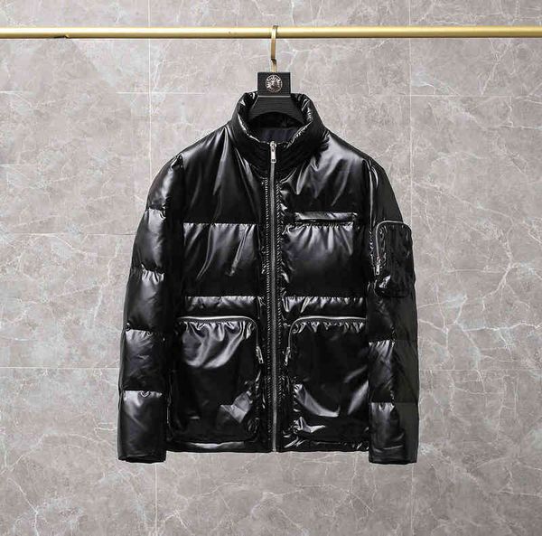 

2022 men's classic down jacket metal triangle pattern left sleeve embroidered winter parker street style customized outdoor, Black
