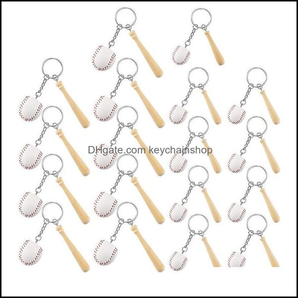 

keychains fashion accessories pcs mini baseball bat keychain wooden and keyring novelty party favor for themed partykeychain dhie1, Silver