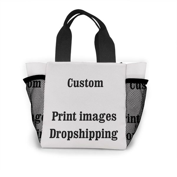 

custom women eco reusable shopper bags small tote shoulder bag ladies handbags image print shopping travel bolsas women de tela 210302