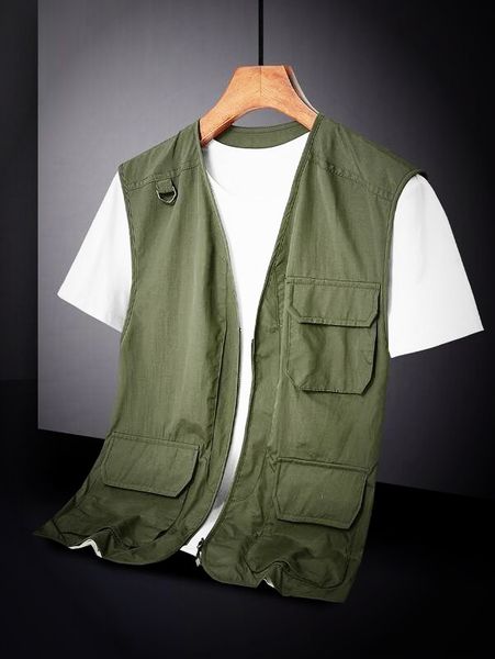 

men flap pocket vest jacket without tee sdsdgs1111, Black;brown