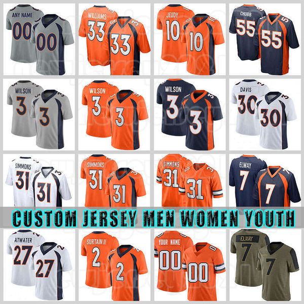

3 russell wilson 2 patrick surtain ii 31 justin simmons football jerseys jerry jeudy denver javonte williams broncos bradley chubb peyton ma, Black;yellow
