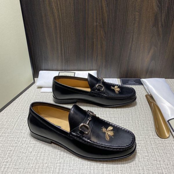 

g1 [ 5a original 1:1 ] designer chains men luxury dress shoes wedding party formal shoe silver genuine leather business shoes large size 45, Black