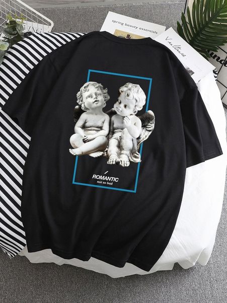 

men figure & letter graphic tee 861v#, White;black