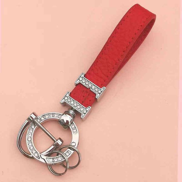Alta qualidade Luxury Kichain Brand Designer Letter H Keychain Casal Car Bag Keychain Tecking Rings Key Chain Chain Rings Hooks S01