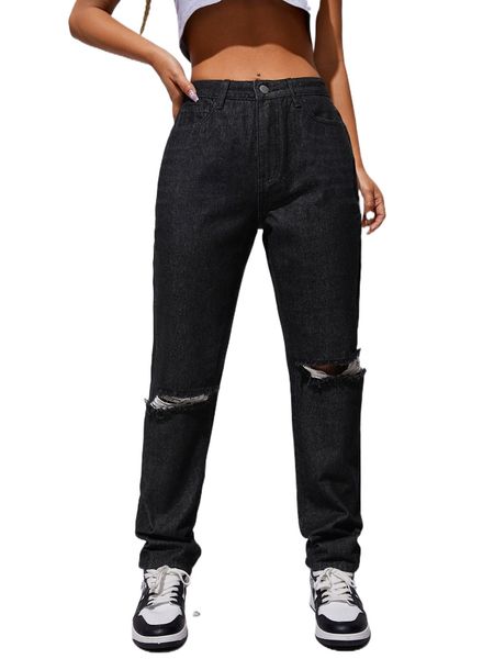 

ripped boyfriend jeans l08o#, Blue