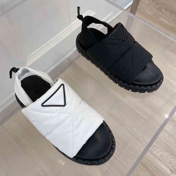 

sandals woman summer shoes platform down open finger sandals apartments sewing line elastic band concisa leisure designer, Black