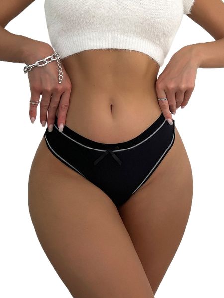 

plain bow front panty w8lm#, Black;red