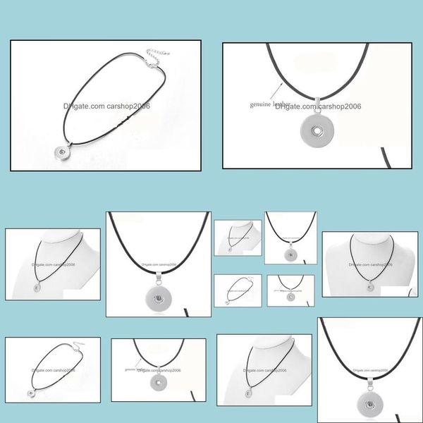 

pendant necklaces pendants jewelry fashion women alloy necklace 18mm ginger snap button charm interchangeable drop delivery 2021 z7qi6, Silver