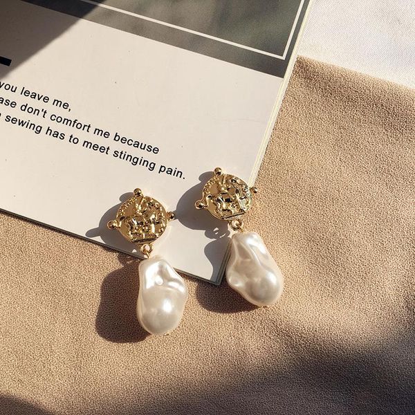 Baumeln Kronleuchter Vintage Alte Münze Perle Ohrringe Gold Farbe Tropfen Für Frauen Party Hochzeit Ohr Accoessory 2022 PendientesDangle