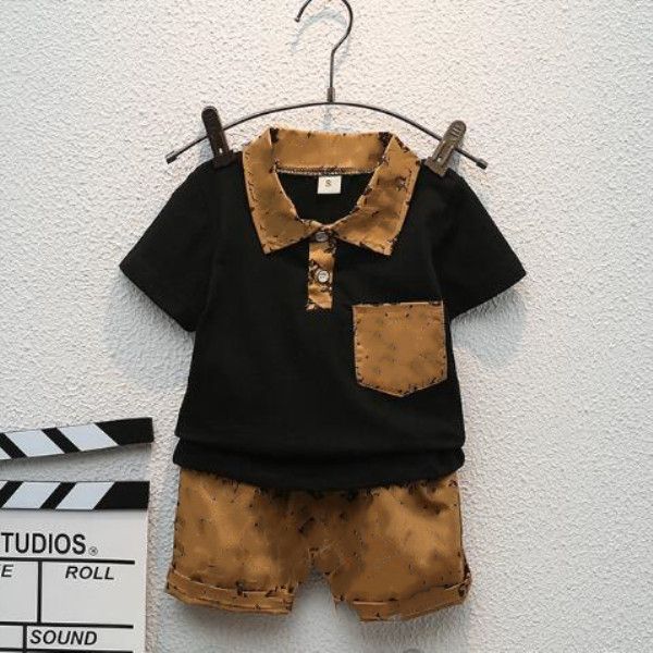 Designer Marke kinder Kleidung Jungen Sommer Sets 2022 Neue Koreanische Kinder Kurzarm T-shirt + shorts 2 Stück Set hübscher Jungen Anzug