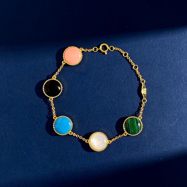 

2022 women designer bracelets silver gold color stone astrolabe bracelet brass material electroplated 18k gold, Golden;silver