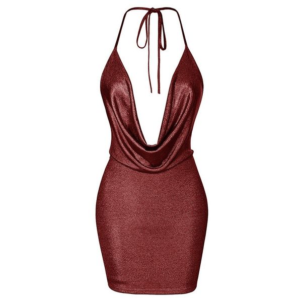 

nightclub women s temperament sling with dress slim deep v neck sleeveless bag hip bottoming solid dresses rave clothes 220521, Black;gray