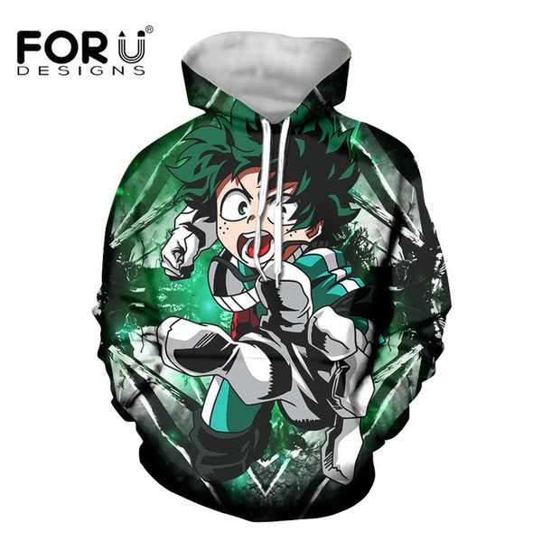 

forudesigns men funny cloth sweatshirt anime my hero academia hoodie hip hop casual loose print streetwear s 220705, Black