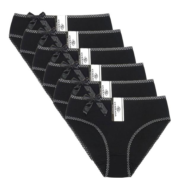 CURRADA 6 teile/los schwarze höschen plus größe baumwolle unterwäsche frauen briefs dessous solide panty weibliche intim XXL XXXL XXXXL 220422