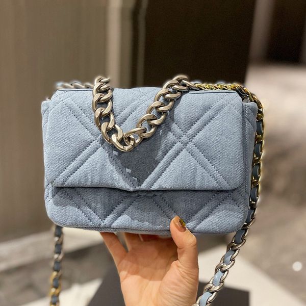 

22ss fashion tote luxury designer denim fabric classic 19 design premium low profile shoulder bag diagonal spring versatile ladies satch