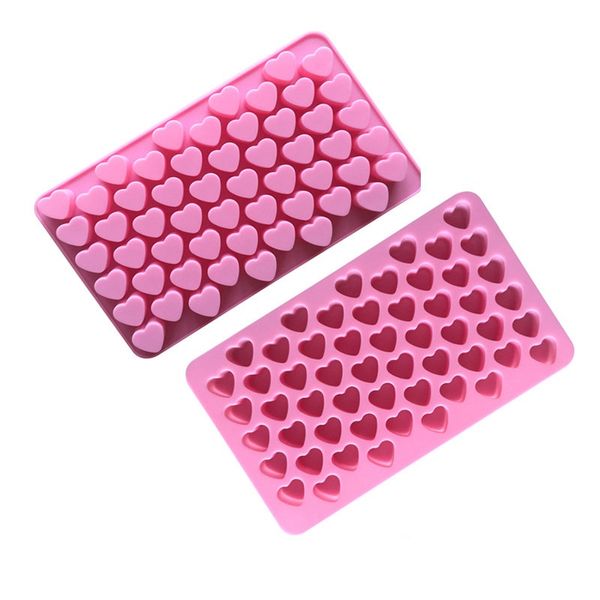 Stampi per ghiaccio in silicone Stampo per cioccolato 55 celle piccolo biscotto a forma di cuore d'amore Strumenti per torte fatti in casa fai-da-te