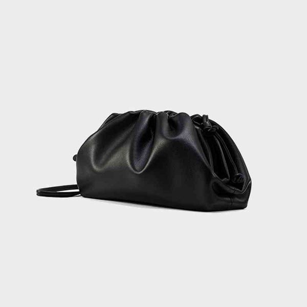 

venetas soft bottegas leather net red envelope female foreign style solid color cowhide cloud bag holding one shoulder oblique crosss hhub