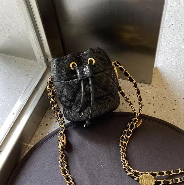 

sw 2022ss f/w early fall pre-sale coin mini bucket quilted bags caviar leather cowhide gold metal hardware matelasse chain with strap crossb