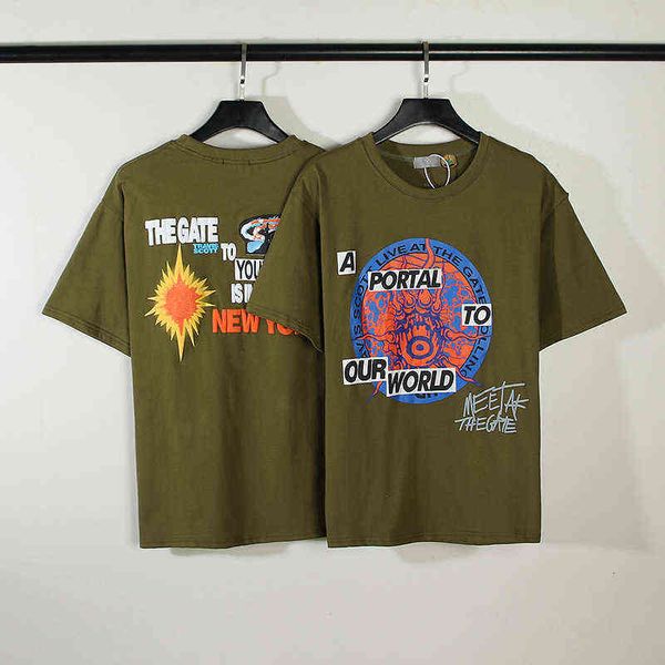 

rolling cactus devil's eye short sleeve american loose t-shirt fashion, White;black