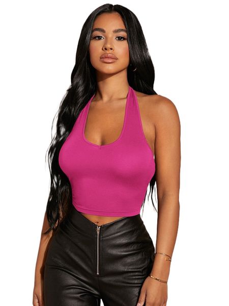 

sxy open back halter s40d#, White