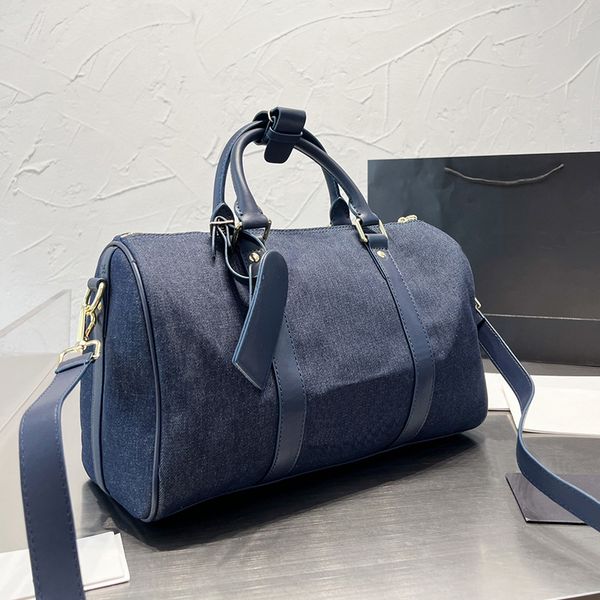 

duffle bag classic duffle bags denim designer luggage ladies womens handbags travelling women fashion large capacity baggage handbag
