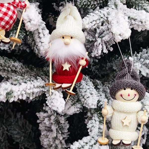 Decorazioni natalizie Ornamento Bambola di peluche morbida Ciondolo colorato Regali Puntelli Renne Pupazzo di neve Decorazioni per alberi cariniNatale