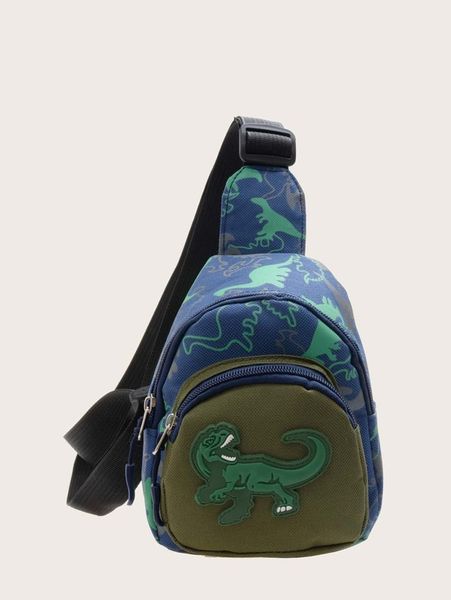 

kids cartoon graphic pocket front sling bag she01