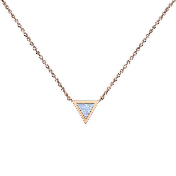 

pendant necklaces gold plated triangle created opal necklace for women, Silver
