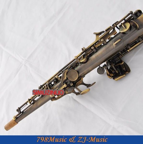 

antique bronze straight soprano saxophone bb key to high f key