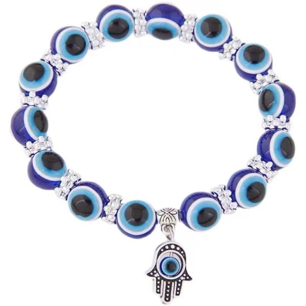 Nuovi braccialetti con fili di perline blu turco malocchio per le donne moda braccialetto con ciondoli a mano di Fatima accessori per gioielli con occhi diabolici