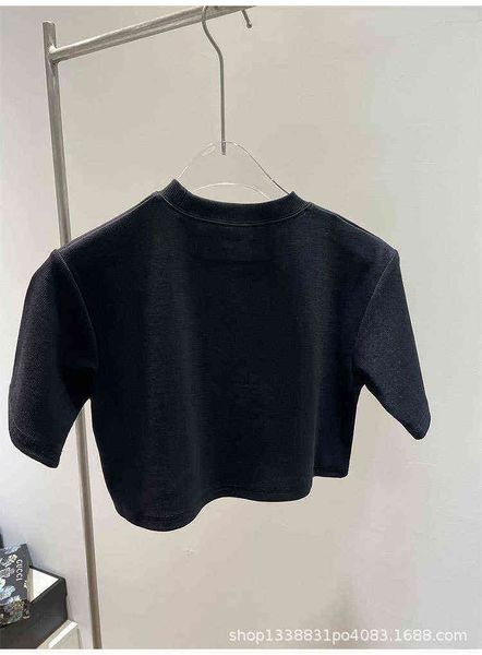 

factory direct sales designer new brand short sleeve wholesale 2022 summer fashion off letter printed cotton exposed sleeved t-shirt, White;black