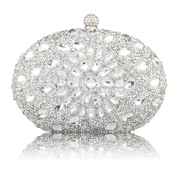

wedding diamond silver floral crystal sling package woman clutch bag cell phone pocket matching wallet handbags 220607