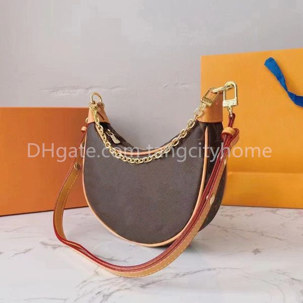 

designer shoulder bags women's handbag marel vintage metal chain underarm bag printed crossbody bag half moon purse pink den handbags