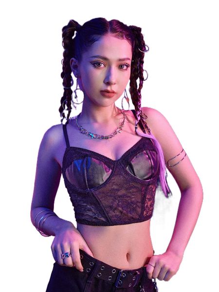 

romwe cyber luvr contrast lace underwire bra o5wx#, Black;red
