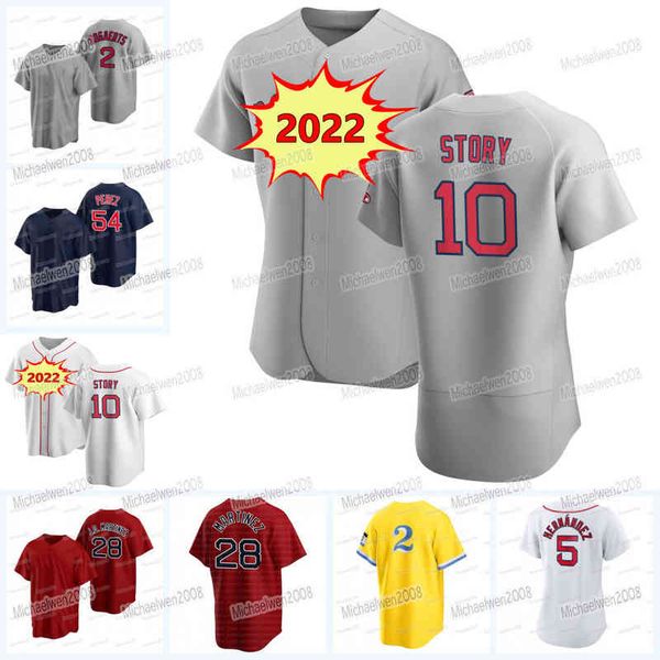 

10 trevor story 2022 jersey xander bogaerts alex verdugo red j.d. martinez carl yastrzemski sox enrique hernandez rafael devers wade boggs, Black