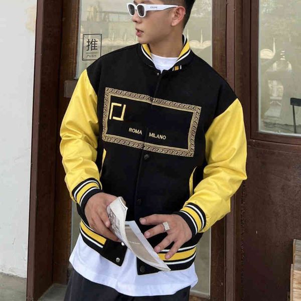 

f v men jacket designer coat embroidered baseball jackets loose casual cardigan coats, Black;brown