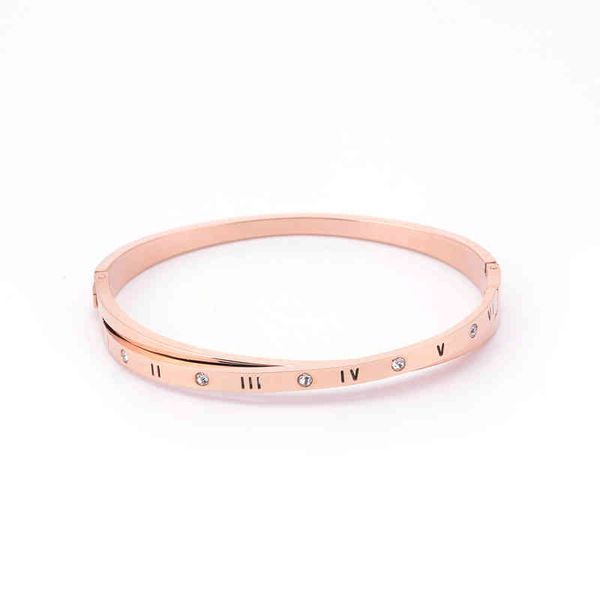 

roman letter bracelet women's simple temperament electroplated rose gold hand jewelry do not fade, Golden;silver