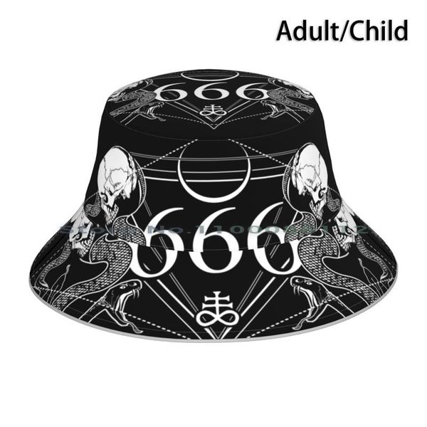

berets with some skulls serpents and leviathan cross bucket hat sun cap 666 satanism lucifer lavey deathberets, Blue;gray