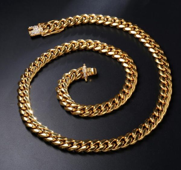 

18k gold plated cuban chain necklace 12mm miami necklace, Silver