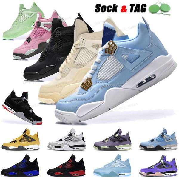 

og j mens 4 4s basketball shoes jump man j4 designer sneakers university blue white cement oreo military black cat white cements pink sail