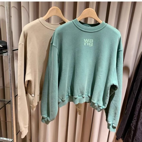 

women's hoodies & sweatshirts making goodsaw dawangjia early spring loose pullover round neck hoodie letter printed sweater, Black