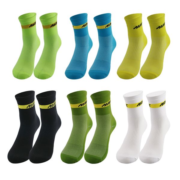 

compression cycling socks men women professtional road racing sport socks breathable running socks calcetines ciclismo, Black