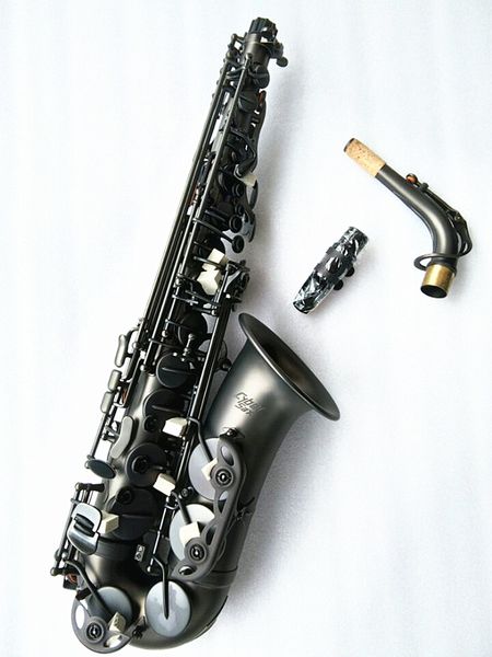 

new eb alto saxophone unique matte black nickel plated carved surface e flat instrument sax with case