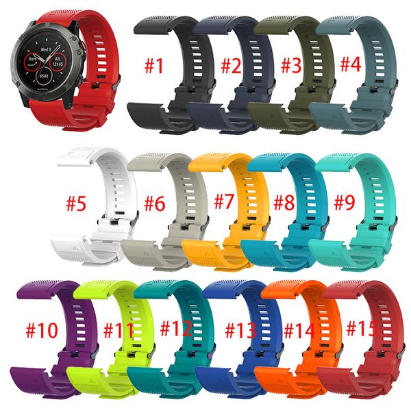 Cinturino orologio in silicone 20mm 22mm 26mm per Garmin fenix 5S fenix5Plus/forerunner935/quatix5 Fenix 5x /Fenix5x Plus Fenix3 Fenix3HR Cinturino da polso facile da indossare a sgancio rapido