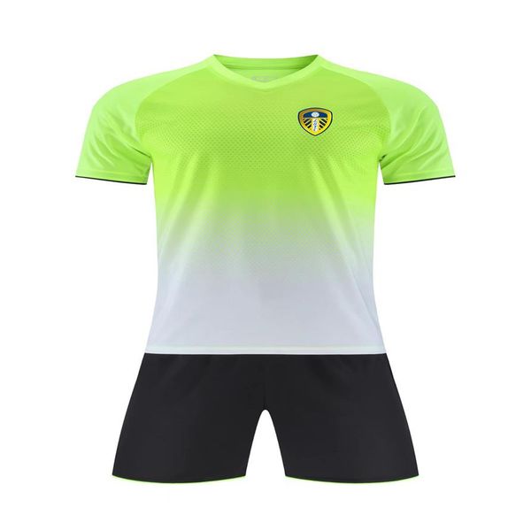 

leeds united f.c. men's tracksuits summer short sleeve football training suit jogging breathable t-shirt fan shirt215j, Gray