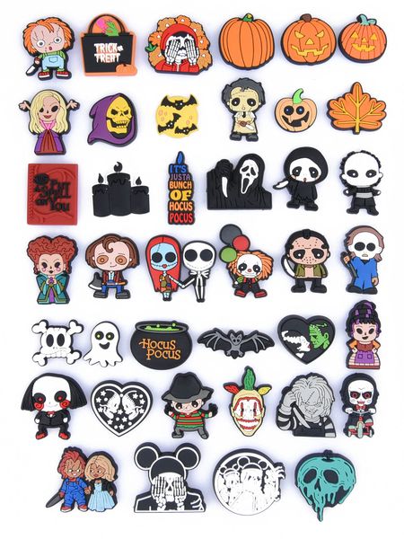 

halloween skl shoe charms parts accessories party decorations horror movie bracelet christmas gifts jllngb, White;pink